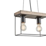 ΦΩΤΙΣΤΙΚΟ ΚΡΕΜΑΣΤΟ ΞΥΛΟ-ΜΕΤΑΛΛΟ 2ΦΩΤΟ 2XΕ27 Max 15W 300X125X1230mm ΜΑΥΡΟ-ΚΑΦΕ ARTE ILLUMINA MULTIPLA - Image 4
