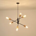 ΦΩΤΙΣΤΙΚΟ ΚΡΕΜΑΣΤΟ ΞΥΛΟ-ΜΕΤΑΛΛΟ 6ΦΩΤΟ 6XΕ27 Max 15W Φ650X1540mm ΜΑΥΡΟ ARTE ILLUMINA EDISON - Image 3