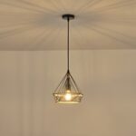 ΦΩΤΙΣΤΙΚΟ ΚΡΕΜΑΣΤΟ ΣΧΟΙΝΙ-ΜΕΤΑΛΛΟ ΜΟΝΟΦΩΤΟ Ε27 Max 15W Φ250X1320mm ΜΑΥΡΟ-ΧΑΚΙ ARTE ILLUMINA FLARE - Image 3