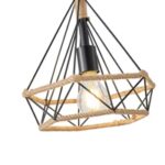 ΦΩΤΙΣΤΙΚΟ ΚΡΕΜΑΣΤΟ ΣΧΟΙΝΙ-ΜΕΤΑΛΛΟ ΜΟΝΟΦΩΤΟ Ε27 Max 15W Φ250X1320mm ΜΑΥΡΟ-ΧΑΚΙ ARTE ILLUMINA FLARE - Image 4