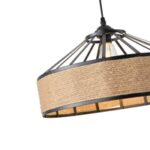 ΦΩΤΙΣΤΙΚΟ ΚΡΕΜΑΣΤΟ ΣΧΟΙΝΙ-ΜΕΤΑΛΛΟ ΜΟΝΟΦΩΤΟ Ε27 Max 15W Φ400X1300mm ΜΑΥΡΟ-ΧΑΚΙ ARTE ILLUMINA HELIOS - Image 4