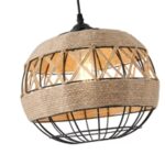 ΦΩΤΙΣΤΙΚΟ ΚΡΕΜΑΣΤΟ ΣΧΟΙΝΙ-ΜΕΤΑΛΛΟ ΜΟΝΟΦΩΤΟ Ε27 Max 15W Φ300X1370mm ΜΑΥΡΟ-ΧΑΚI ARTE ILLUMINA HELIOS - Image 4