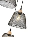 ΦΩΤΙΣΤΙΚΟ ΚΡΕΜΑΣΤΟ ΜΕΤΑΛΛΟ 3ΦΩΤΟ 3XE27 Max 15W Φ370X1260mm ΡΟΖΕΤΑ ΜΑΥΡΟ ARTE ILLUMINA NET - Image 4