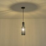 ΦΩΤΙΣΤΙΚΟ ΚΡΕΜΑΣΤΟ TΣΙΜΕΝΤΟ-ΜΕΤΑΛΛΟ ΜΟΝΟΦΩΤΟ 1xΕ27 Max 15W Φ100X1840mm ΜΑΥΡΟ ARTE ILLUMINA SCOURO - Image 3