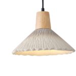 ΦΩΤΙΣΤΙΚΟ ΚΡΕΜΑΣΤΟ RUBBER WOOD-ΤΣΙΜΕΝΤΟ ΜΟΝΟΦΩΤΟ 1xΕ27 Max 15W Φ250X1680mm ΧΑΚΙ ARTE ILLUMINA GESSO - Image 4