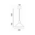 ΦΩΤΙΣΤΙΚΟ ΚΡΕΜΑΣΤΟ RUBBER WOOD-ΤΣΙΜΕΝΤΟ ΜΟΝΟΦΩΤΟ 1xΕ27 Max 15W Φ250X1680mm ΧΑΚΙ ARTE ILLUMINA GESSO - Image 6