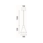 ΦΩΤΙΣΤΙΚΟ ΚΡΕΜΑΣΤΟ RUBBER WOOD-ΤΣΙΜΕΝΤΟ ΜΟΝΟΦΩΤΟ 1xΕ27 Max 15W Φ160X1720mm ΜΑΥΡΟ ARTE ILLUMINA GESSO - Image 6