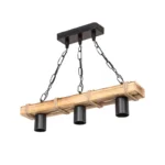 Φωτιστικό οροφής τρίφωτο PWL-1027 Ε27 φυσικό-μαύρο 48.5x10x47εκ - Image 4