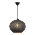 Φωτιστικό οροφής μονόφωτο Leshia Ε27 μαύρο Φ38x38εκ - Image 4