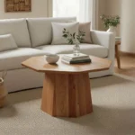 Τραπέζι σαλονιού Octagon ξύλο acacia σε φυσική απόχρωση Φ80x45εκ - Image 2