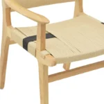 Πολυθρόνα Olivier ξύλο οξιάς φυσικό μαύρο-έδρα φυσικό σχοινί 62x60x85εκ - Image 7