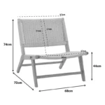 Πολυθρόνα Filippo ξύλο οξιάς φυσικό-έδρα χρώμα φυσικό σχοινί 68x72x74εκ - Image 3