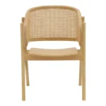 Πολυθρόνα Wenzy φυσικό Rattan - μασίφ ξύλο toon 58x58x82εκ - Image 6