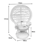 Πολυθρόνα Dorothy με μπεζ μαξιλάρι-φυσικό rattan 115x53x147εκ - Image 3