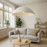 Φωτιστικό οροφής Markiz λευκό press papier-μέταλλο Φ57x118εκ - Image 3