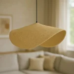 Φωτιστικό οροφής Fonlo  φυσικό ψάθα-μέταλλο Φ90x129εκ - Image 2