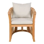 Πολυθρόνα Morani σκελετός teak ξύλο και ύφασμα σε φυσική απόχρωση 58x66x75εκ - Image 6