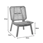 Πολυθρόνα Viborg φυσικό teak ξύλο-φυσικό rattan 60x75x87εκ - Image 3