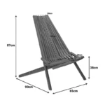Πολυθρόνα Phoenox πτυσσόμενη φυσικό teak ξύλο 65x90x87εκ - Image 3