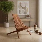 Πολυθρόνα Phoenox πτυσσόμενη φυσικό teak ξύλο 65x90x87εκ - Image 4