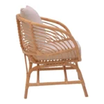 Πολυθρόνα Caxen φυσικό rattan-λευκό μαξιλάρι 72x63x75εκ - Image 5