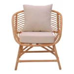 Πολυθρόνα Caxen φυσικό rattan-λευκό μαξιλάρι 72x63x75εκ - Image 6