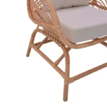 Πολυθρόνα Caxen φυσικό rattan-λευκό μαξιλάρι 72x63x75εκ - Image 9