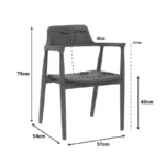 Πολυθρόνα Jambene teak ξύλο σε καρυδί απόχρωση 57x54x79εκ - Image 3