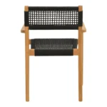 Πολυθρόνα Lengan σκελετός teak ξύλο σε φυσική απόχρωση-μαύρο σχοινί 54x52x80εκ - Image 7