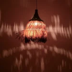 Φωτιστικό οροφής Kentel sisal σε φυσικό-μαύρο χρώμα Φ35x50εκ - Image 3