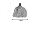 Φωτιστικό οροφής Sermene sisal σε φυσικό-μαύρο χρώμα Φ32x45εκ - Image 4