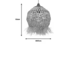 Φωτιστικό οροφής Marjione sisal σε φυσικό χρώμα Φ45x55εκ - Image 4