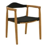 Πολυθρόνα Ganny teak ξύλο και pe σχοινί σε μαύρη απόχρωση 59x56x71εκ