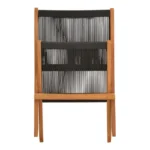 Πολυθρόνα Seeal πτυσσόμενη teak ξύλο και pe σχοινί σε μαύρη απόχρωση 61x76x72εκ - Image 11