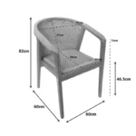 Πολυθρόνα Granny teak wood και συνθετικό σχοινί σε φυσική απόχρωση 60x60x82εκ - Image 3