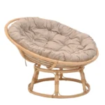 Πολυθρόνα Servey rattan σε φυσική απόχρωση-μπεζ μαξιλάρι Φ115x58εκ