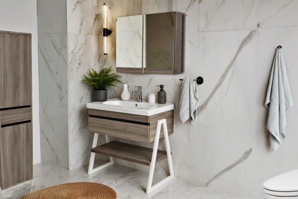 ΕΠΙΠΛΟ ΜΠΑΝΙΟΥ 5194-OLTRE 80 cm ΣΕ ΑΝΟΙΧΤΗ ΑΠΟΧΡΩΣΗ ΞΥΛΟΥ ΜΕ ΡΑΦΙ