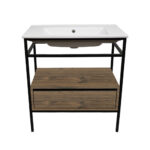 ΕΠΙΠΛΟ ΜΠΑΝΙΟΥ ZENOS 7763 ΠΛΑΤΟΥΣ 100 cm ΣΕ ΑΠΟΧΡΩΣΗ ΣΚΟΥΡΟ ΚΑΦΕ - Image 2