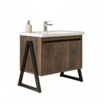 ΕΠΙΠΛΟ ΜΠΑΝΙΟΥ 7763-PRESTIGIA 100 cm ΜΕ ΒΑΣΕΙΣ ΣΕ ΑΠΟΧΡΩΣΗ ΣΚΟΥΡΟ ΚΑΦΕ - Image 2