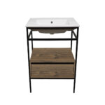 ΕΠΙΠΛΟ ΜΠΑΝΙΟΥ ZENOS 7763 ΠΛΑΤΟΥΣ 65 cm ΣΕ ΑΠΟΧΡΩΣΗ ΣΚΟΥΡΟ ΚΑΦΕ - Image 2