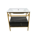 ΕΠΙΠΛΟ ΜΠΑΝΙΟΥ ZENOS 7767 ΠΛΑΤΟΥΣ 75 cm ΣΕ ΟΨΗ ΜΑΥΡΟΥ ΜΑΡΜΑΡΟΥ - Image 2