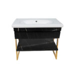 ΕΠΙΠΛΟ ΜΠΑΝΙΟΥ 7767 GOLD-OLTRE 100 cm ΣΕ ΟΨΗ ΜΑΥΡΟΥ ΜΑΡΜΑΡΟΥ ΜΕ ΡΑΦΙ - Image 4