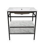 ΕΠΙΠΛΟ ΜΠΑΝΙΟΥ ZENOS 7775 ΠΛΑΤΟΥΣ 75 cm ΣΕ ΟΨΗ ΜΑΡΜΑΡΟΥ ΜΕ ΓΚΡΙ ΝΕΡΑ - Image 2