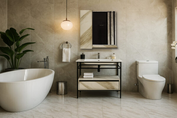 ΕΠΙΠΛΟ ΜΠΑΝΙΟΥ ZENOS PROGETTO ΠΛΑΤΟΥΣ 85cm ΜΕ ΕΦΕ ΛΕΥΚΟΥ ΜΑΡΜΑΡΟΥ ΜΕ ΜΠΕΖ ΝΕΡΑ