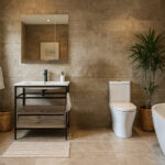 ΕΠΙΠΛΟ ΜΠΑΝΙΟΥ ZENOS 7763 ΠΛΑΤΟΥΣ 75 cm ΣΕ ΑΠΟΧΡΩΣΗ ΣΚΟΥΡΟ ΚΑΦΕ