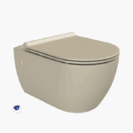 Λεκάνη Κρεμαστή Πορσελάνης Cerastyle City Rimless με Μπιντέ 019108-97 Ματ Cappuccino Σετ