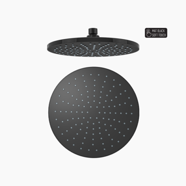 Κώδωνας Ντους Στρόγγυλη Φ 250 mm Icon Mat Black DM-4704 Ματ Μαύρο