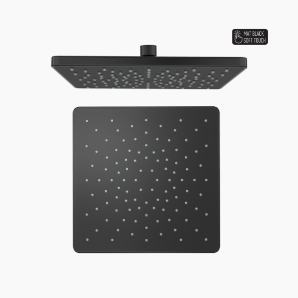 Κώδωνας Ντους Τετράγωνη 250x250 mm Pera Mat Black DM-4754 Ματ Μαύρο