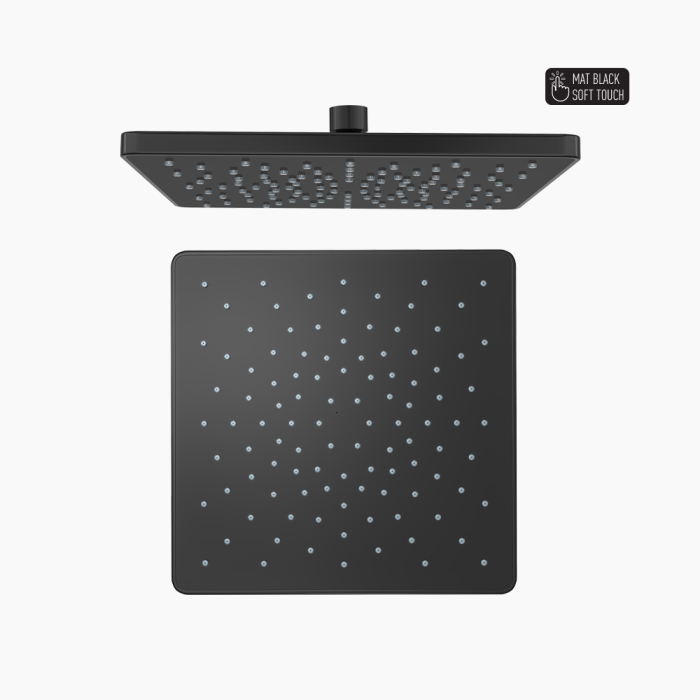 DM-4754-700x700 Κώδωνας Ντους Τετράγωνη 250x250 mm Pera Mat Black DM-4754 Ματ Μαύρο - Image 1