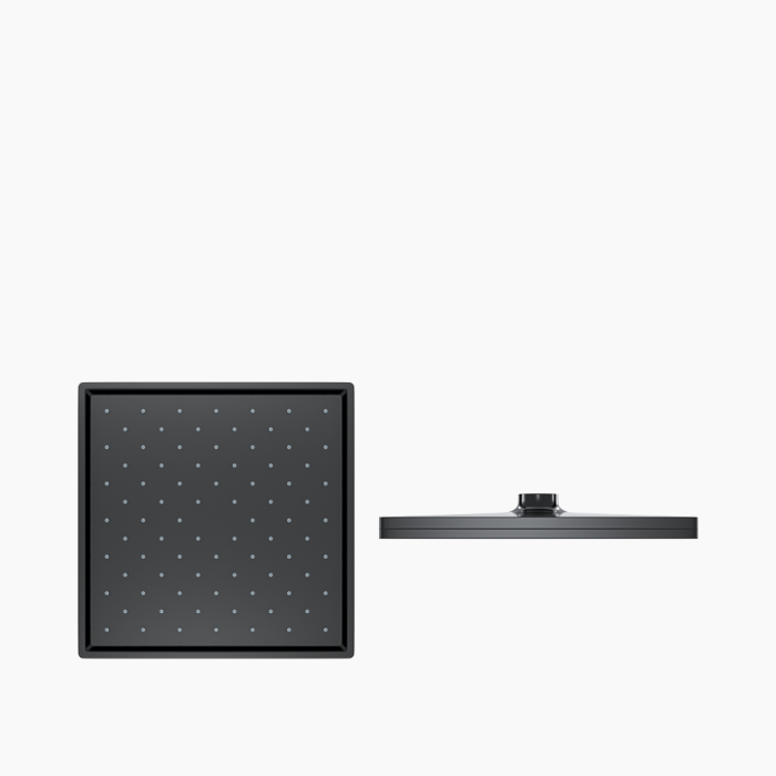 DM-4956-700x700 Κώδωνας Ντους Τετράγωνη 220x220 mm Quart Black DM-4956 Μαύρο - Image 1